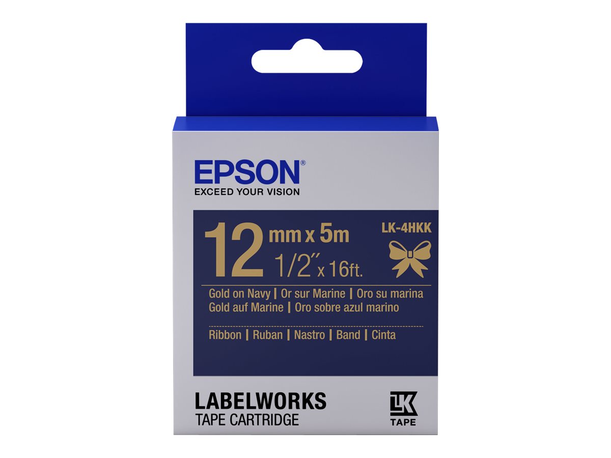Kartric Epson LK-4HKK Satin Ribbon Navy/Gold 12mm(5m) (C53S654002)