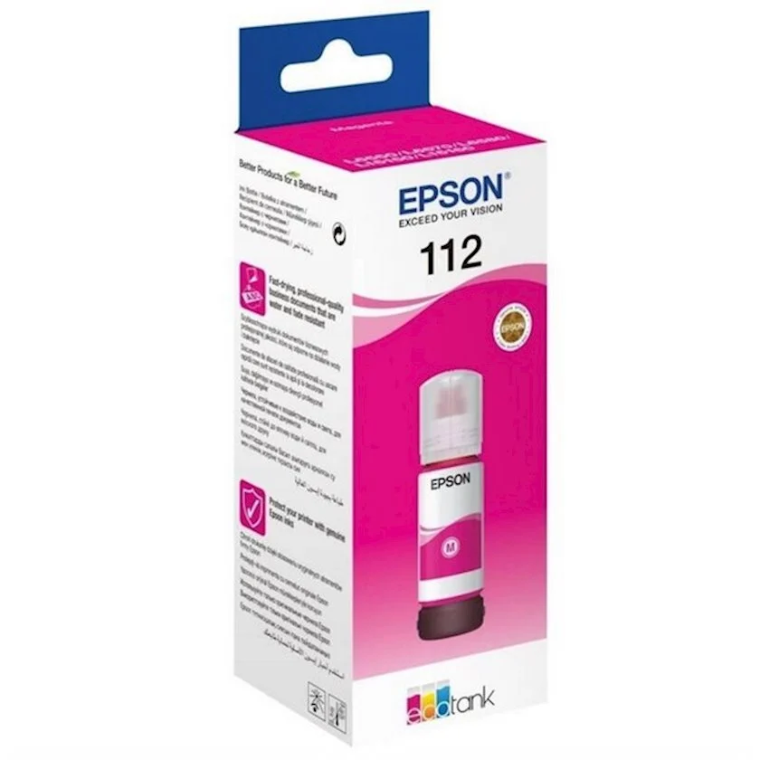 Mürəkkəb Epson 112 EcoTank Magenta Ink Bottle (C13T06C34A)