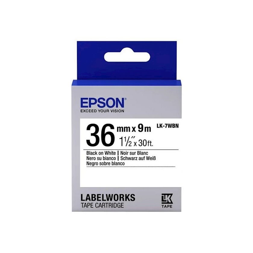 Kartric Epson Tape LK7WBN Std Black/White 36/9 (C53S657006)