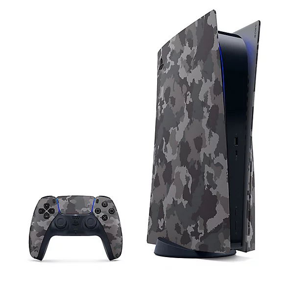 Üzlük Sony PS5 Console Cover Grey Camo