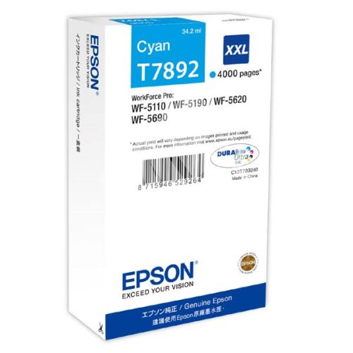 Kartric Epson T7892 Ink Cartridge XXL Cyan (C13T789240)