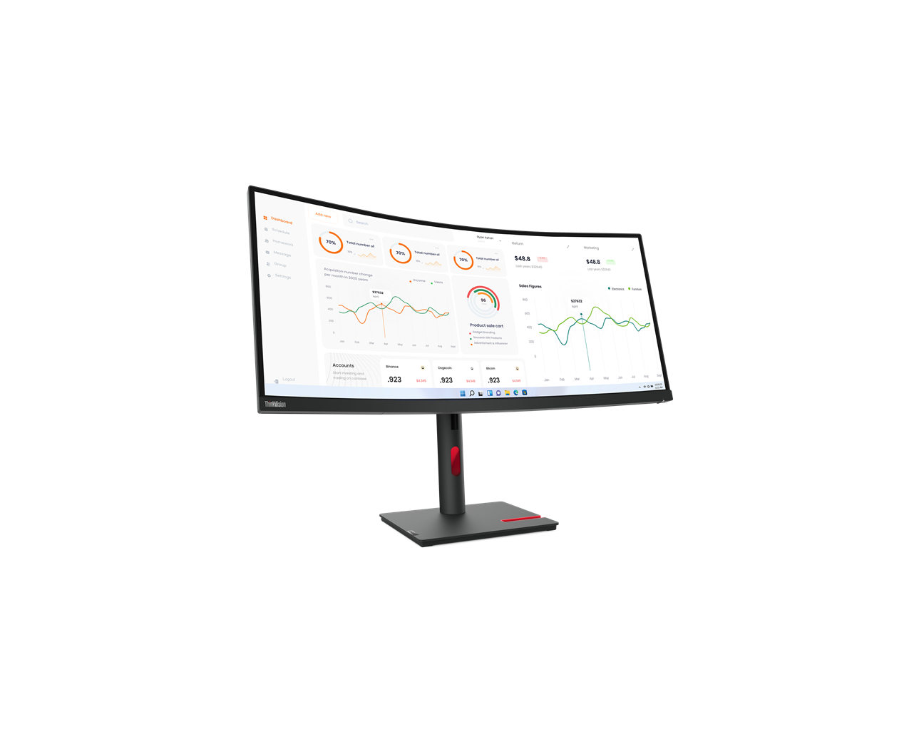 Monitor Lenovo ThinkVision T34w-30 (63D4GAT1EU) — изображение 2