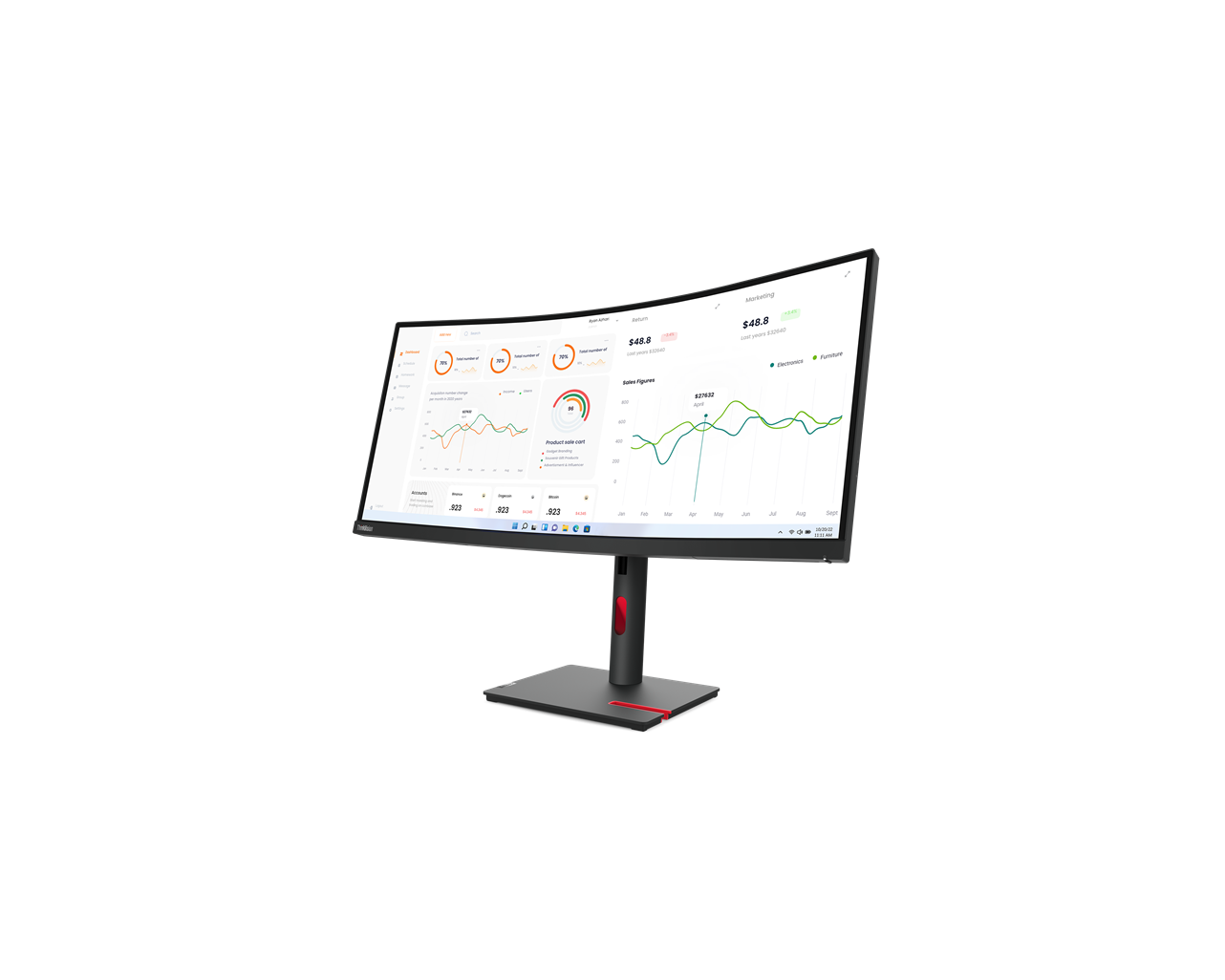 Monitor Lenovo ThinkVision T34w-30 (63D4GAT1EU) — изображение 3
